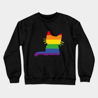 Gay Flag cat Crewneck Sweatshirt